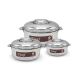 TAAJ HOT POT 3PCS SET SILVER 1000ML-1500ML-2500ML 